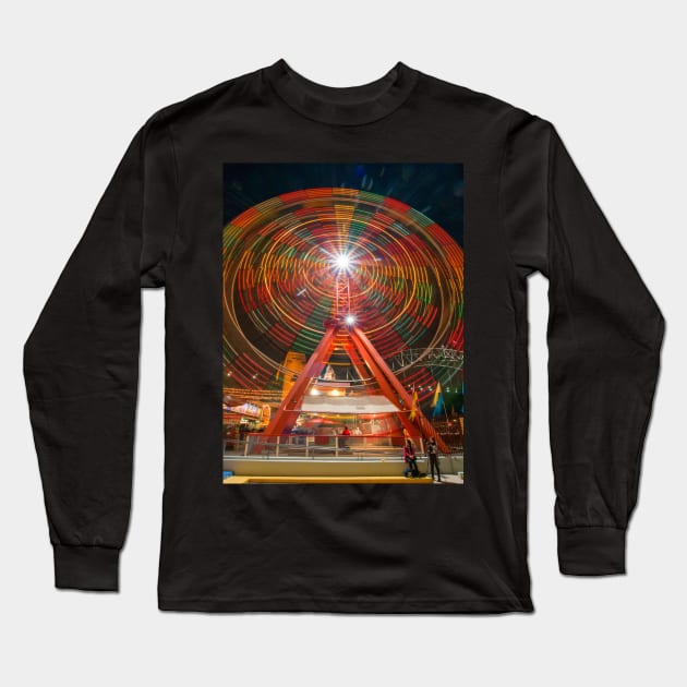 Ferris Wheel, Sydney's Luna Park, Sydney, NSW, Australia Long Sleeve T-Shirt by Upbeat Traveler